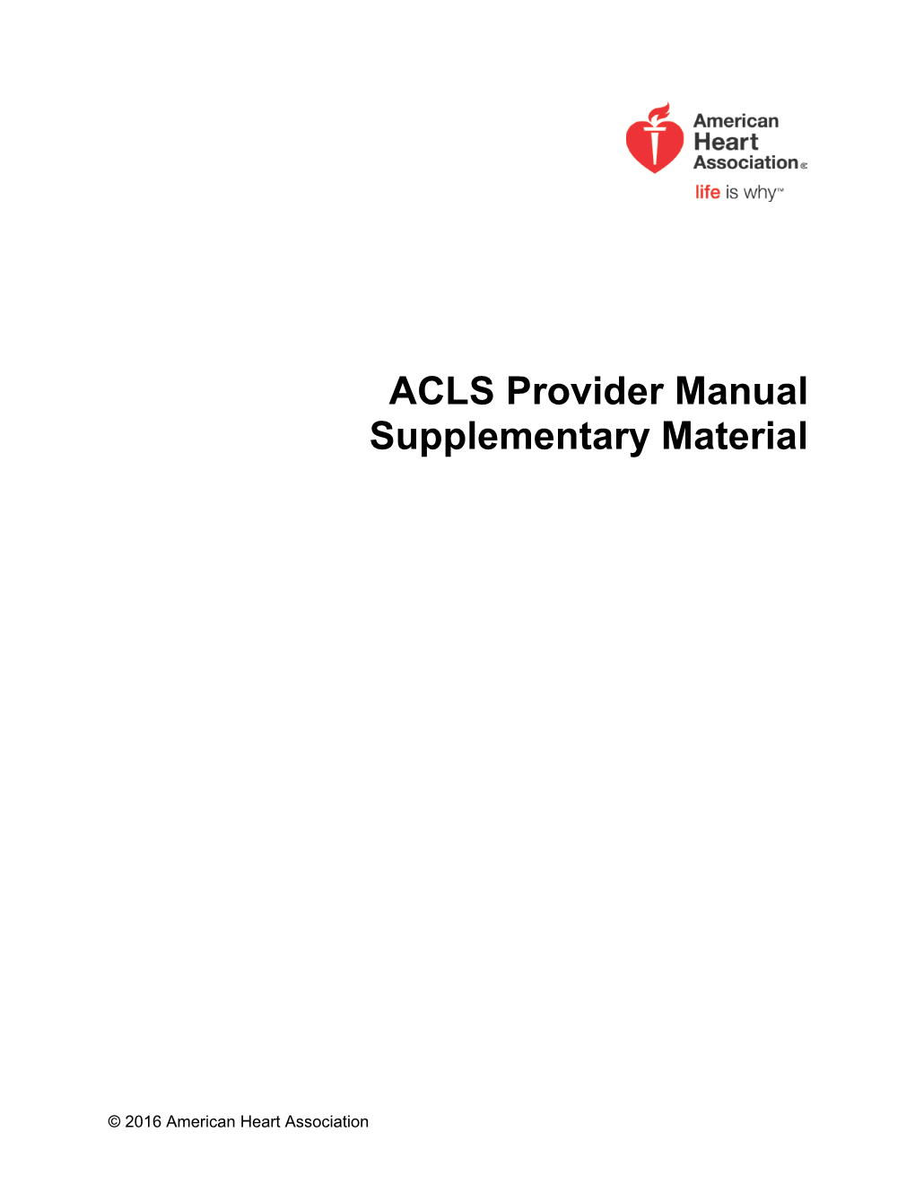 ACLS Provider Manual Supplementary Material