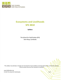 Ecosystems and Livelihoods SFS 3810