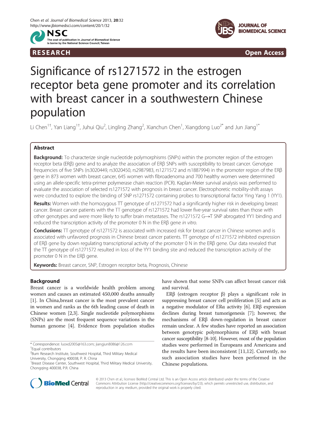 Significance of Rs1271572 in the Estrogen Receptor Beta Gene