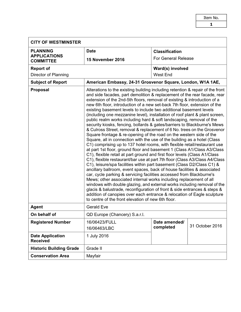 American Embassy, 24-31 Grosvenor Square, London, W1A 1AE PDF 1 MB