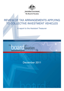 Review of the Tax Arrangements Applying to Collective Investment Vehicles