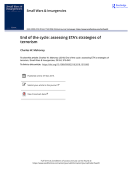 Assessing ETA's Strategies of Terrorism