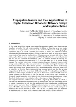 Propagation Models and Their Applications in Digital Television Broadcast Network Design and Implementation 9