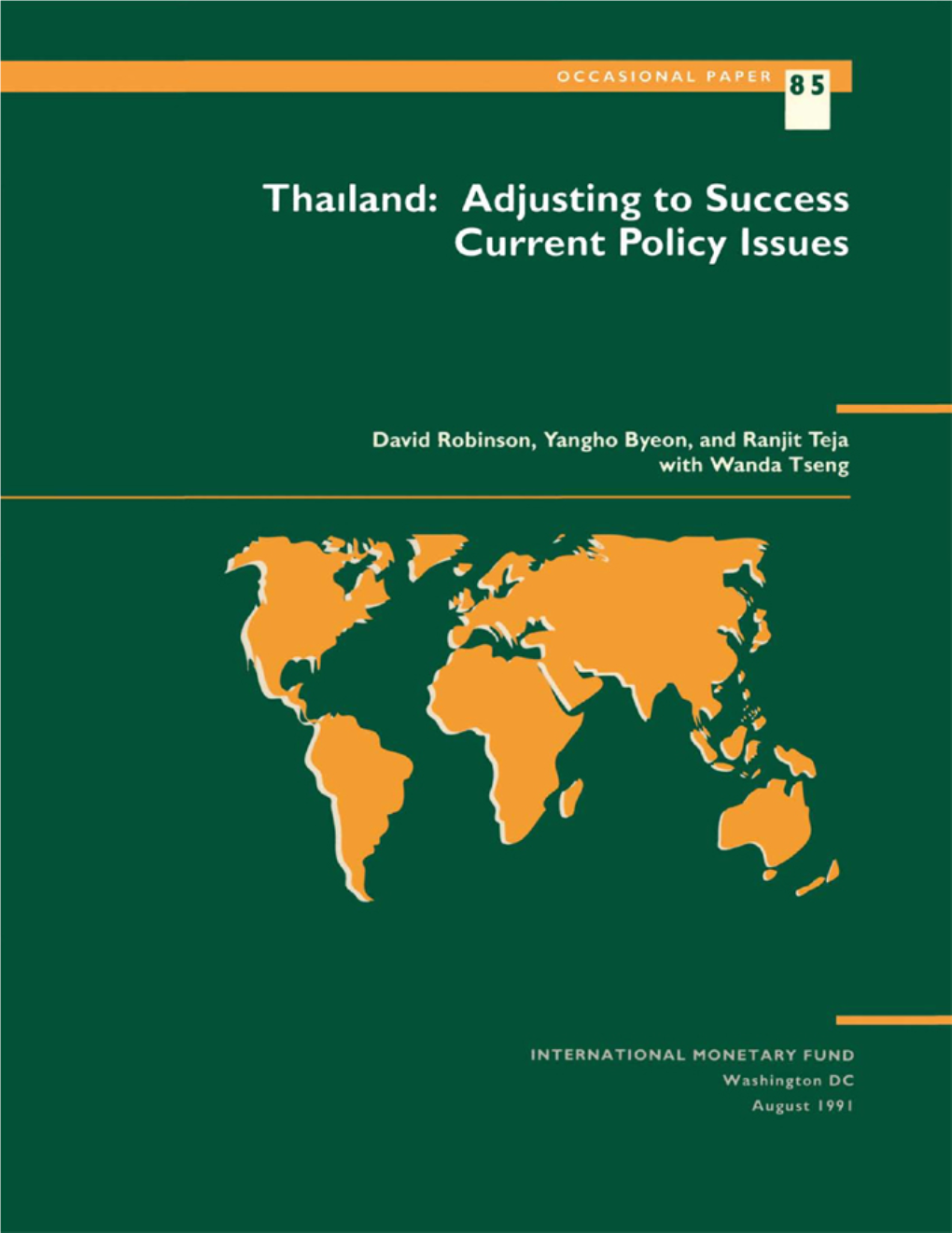 Thailand: Adjusting to Success Current Policy Issues