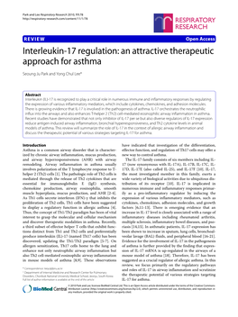 Interleukin-17 Regulation: an Attractive Therapeutic Approach for Asthma