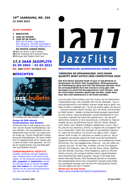 Jazzflits 01 09 2003 – 01 03 2021