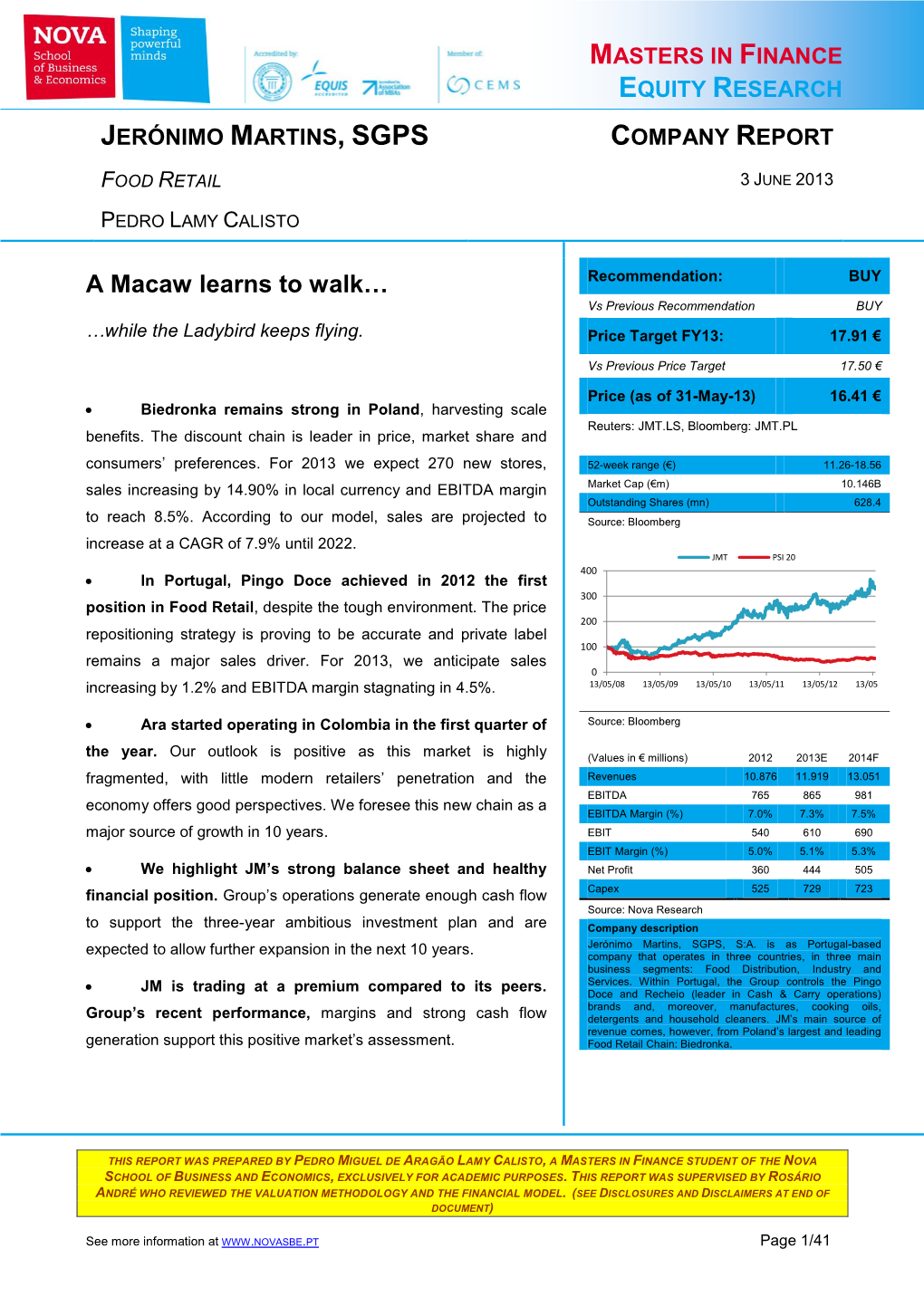 A Macaw Learns to Walk… Recommendation: BUY Vs Previous Recommendation BUY