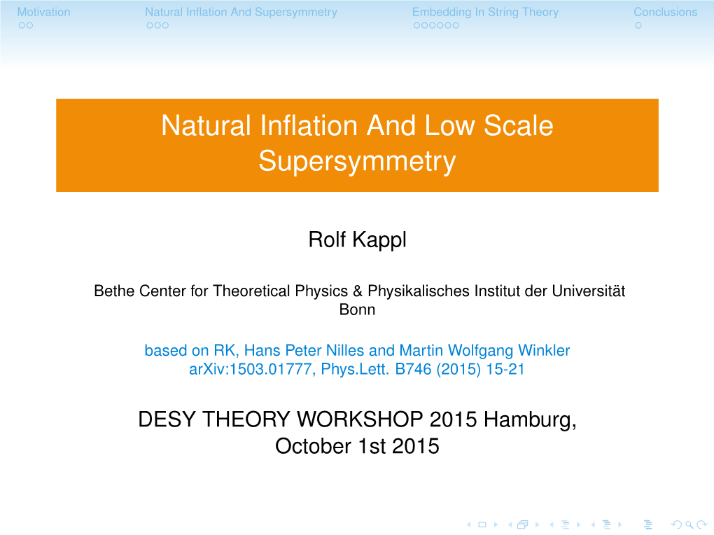 Natural Inflation and Low Scale Supersymmetry