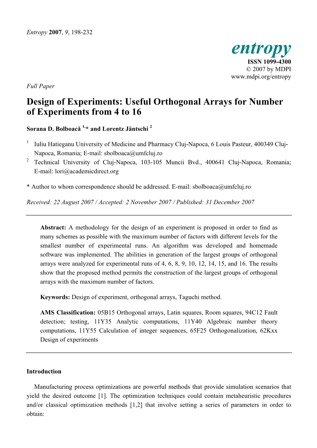 Useful Orthogonal Arrays for Number of Experiments from 4 to 16