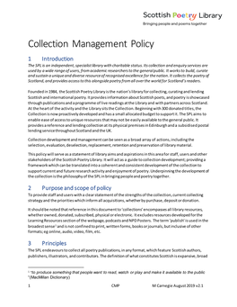 Collection Management Policy