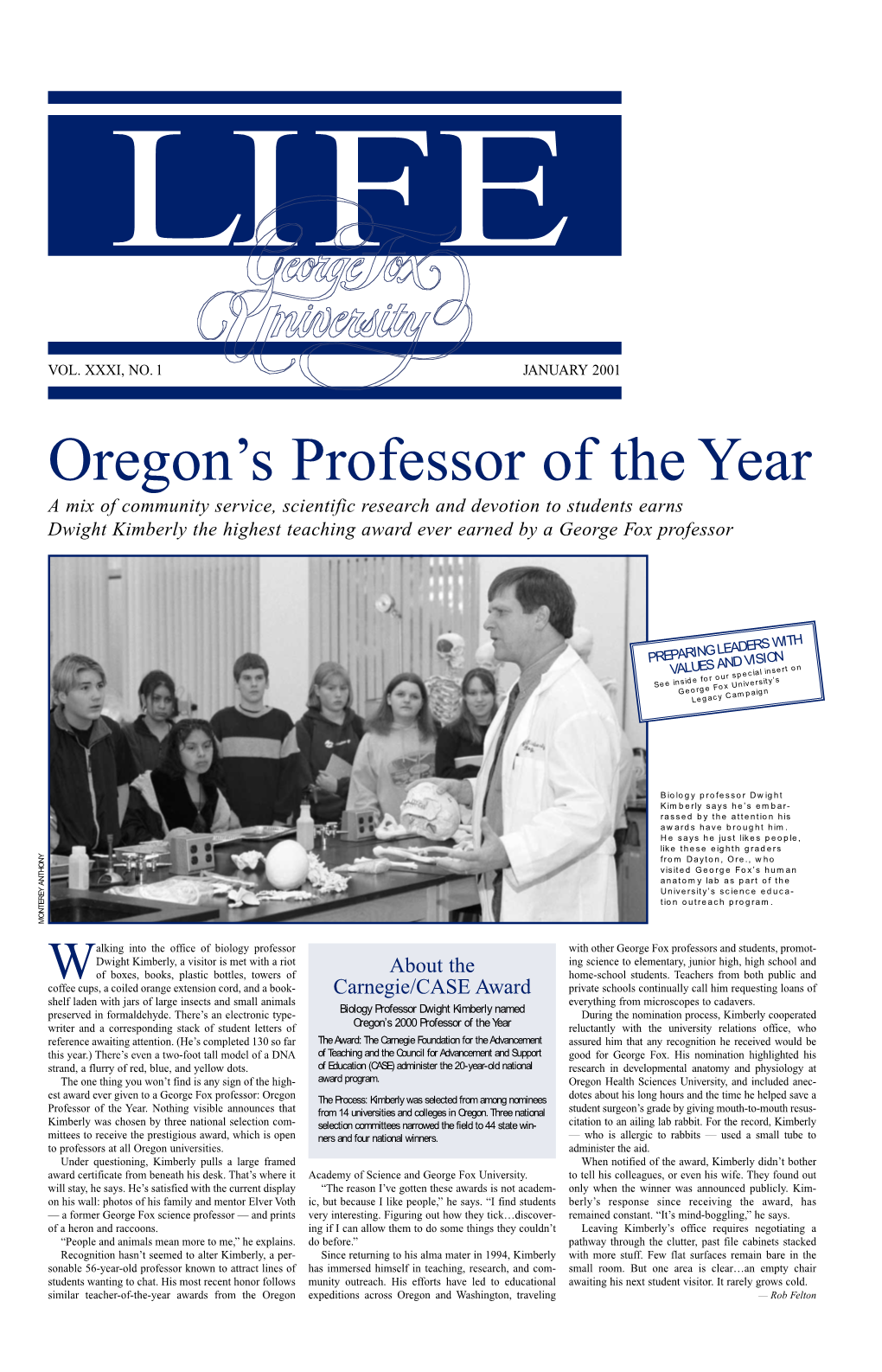 Oregon's Professor of the Year