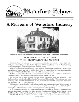 48) Spring/Summer 2009 Waterford Historical Society a Museum of Waterford Industry