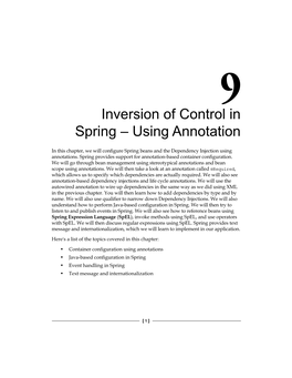 Inversion of Control in Spring – Using Annotation