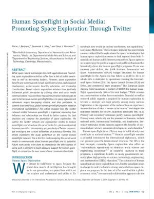 Human Spaceflight in Social Media: Promoting Space Exploration Through Twitter