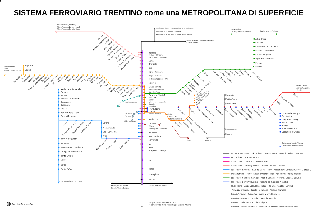 Mappa Sistema Ferroviario Trentino