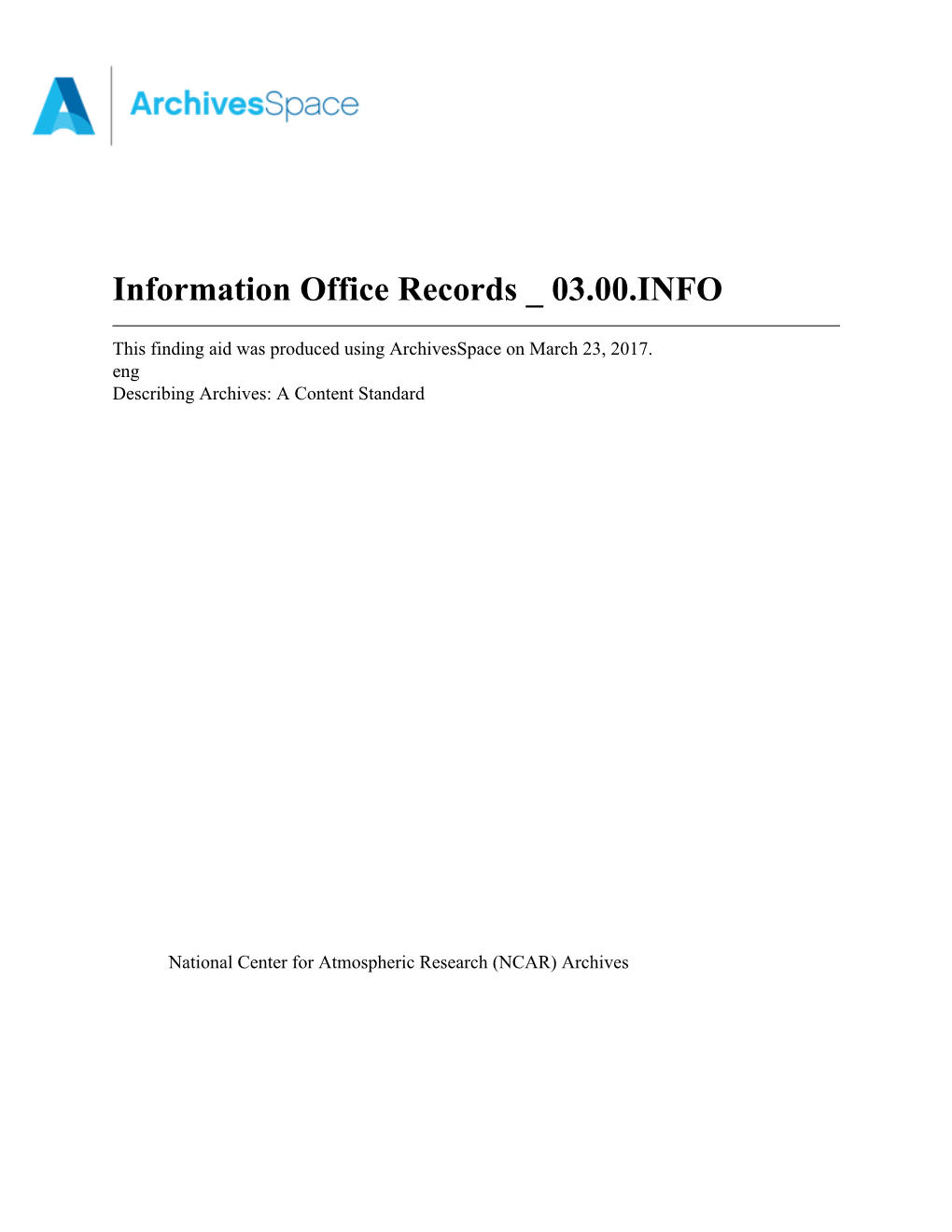 Information Office Records 03.00.INFO