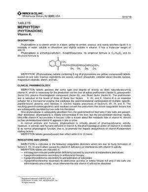 Mephyton (Phytonadione Label