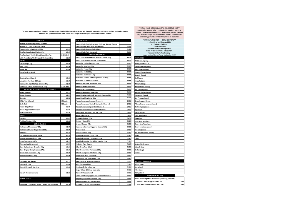 Food Hall Order Collection HK10 Sheet1