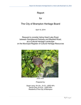 Report for Brampton Heritage Board Re Heart Lake Road April 15 2014 V3
