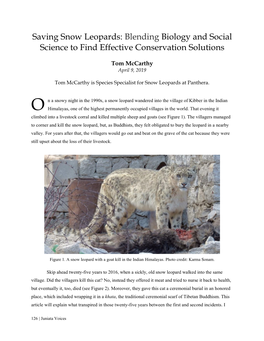 Saving Snow Leopards: Blending Biology and Social Science to Find Effective Conservation Solutions