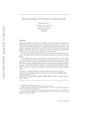 Zonotopal Algebra and Forward Exchange Matroids