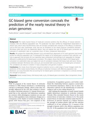 Downloaded Publicly Available Coding Sequence GC Content and Negatively with Chromosome Size [59, Alignments of 8253 Orthologous Genes from 48 Avian Ge- 60]