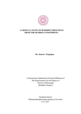 A Critical Study of Buddhist Principles from the Buddha’S Footprints