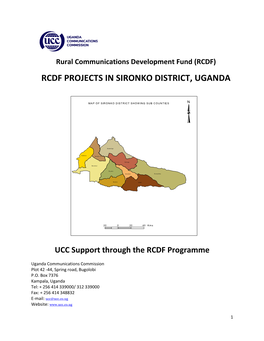 Rcdf Projects in Sironko District, Uganda