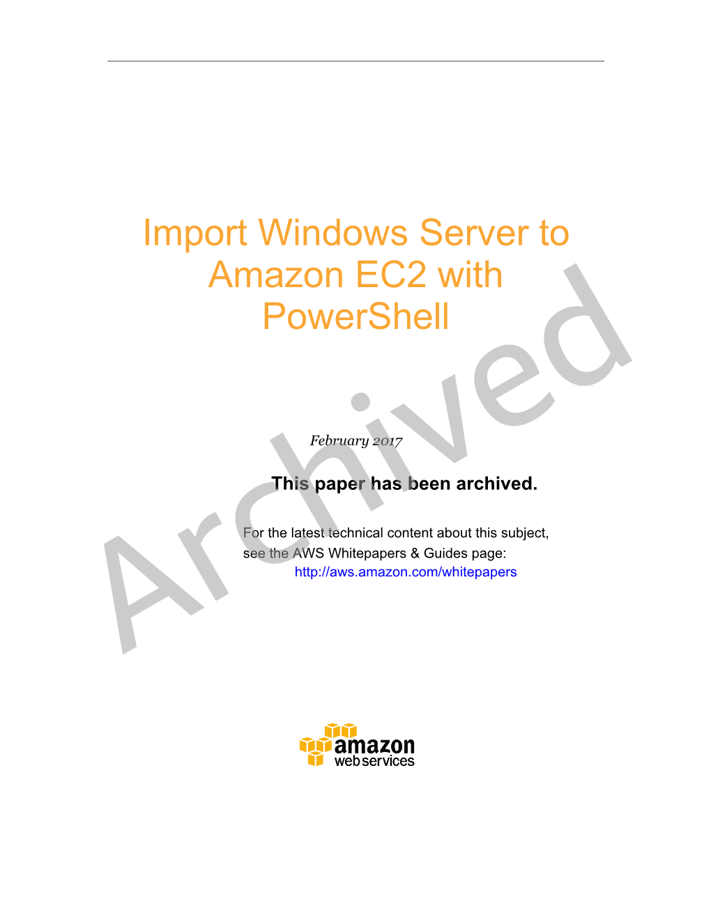 Import Windows Server to Amazon EC2 with Powershell