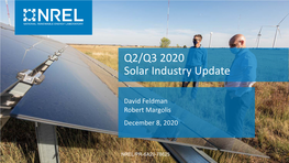 Q2/Q3 2020 Solar Industry Update