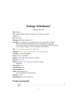 Package 'Hrbrthemes'