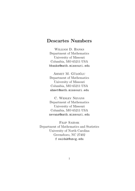 Descartes Numbers