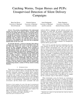 Catching Worms, Trojan Horses and Pups: Unsupervised Detection of Silent Delivery Campaigns