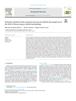 Economic Valuation of the Ecosystem Services Provided by the Mangroves of the Gulf of Nicoya Using a Hybrid Methodology