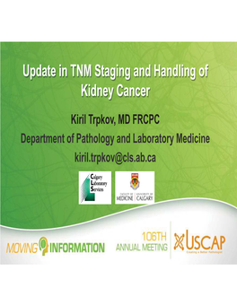 Update in TNM Staging and Handling of Kidney Cancer
