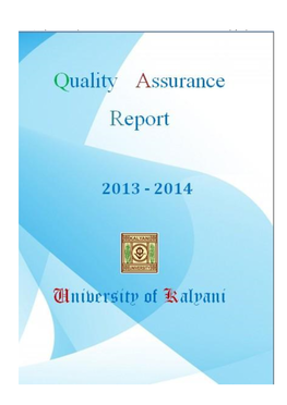Quality Assurance Report-2013 University of Kalyani