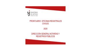 Prontuario Oficinas Registrales Civiles 2020 Dirección General Notarías Y Registros Públicos