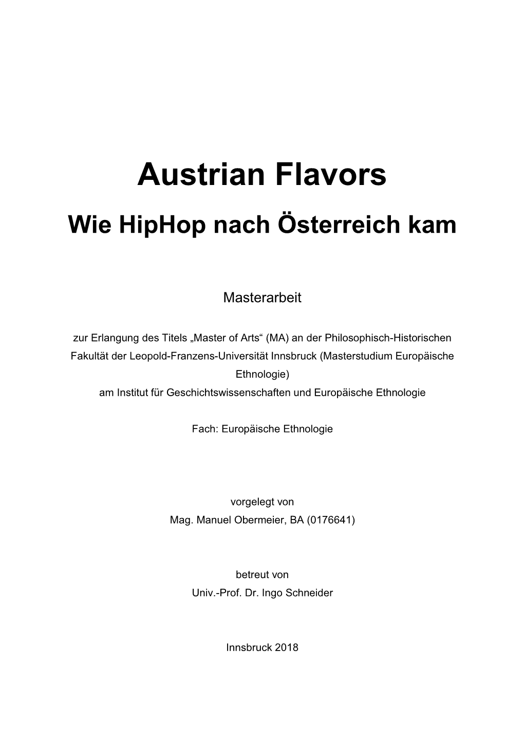 Austrian Flavors Wie Hiphop Nach Österreich Kam