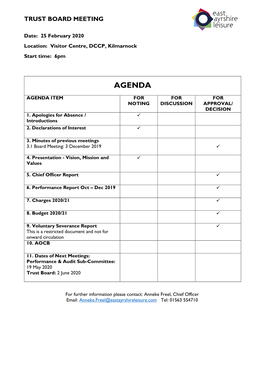 Board Agenda 25 Feb 2020