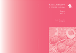 Lavori Vol. 39 Di S Ocietà S Cienze Venezia –Gennaio2014 V