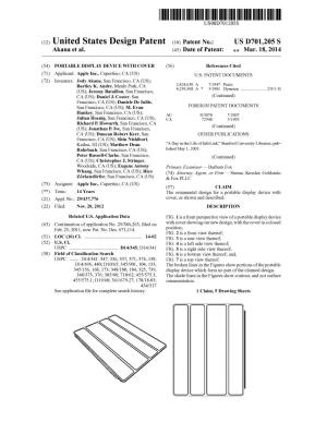 (12) United States Design Patent (10) Patent No.: US D701.205S Akana Et Al