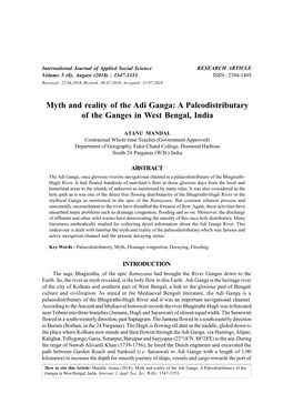 Myth and Reality of the Adi Ganga: a Paleodistributary of the Ganges in West Bengal, India