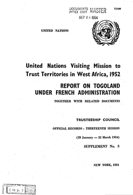 Report on Togoland Under French Administration