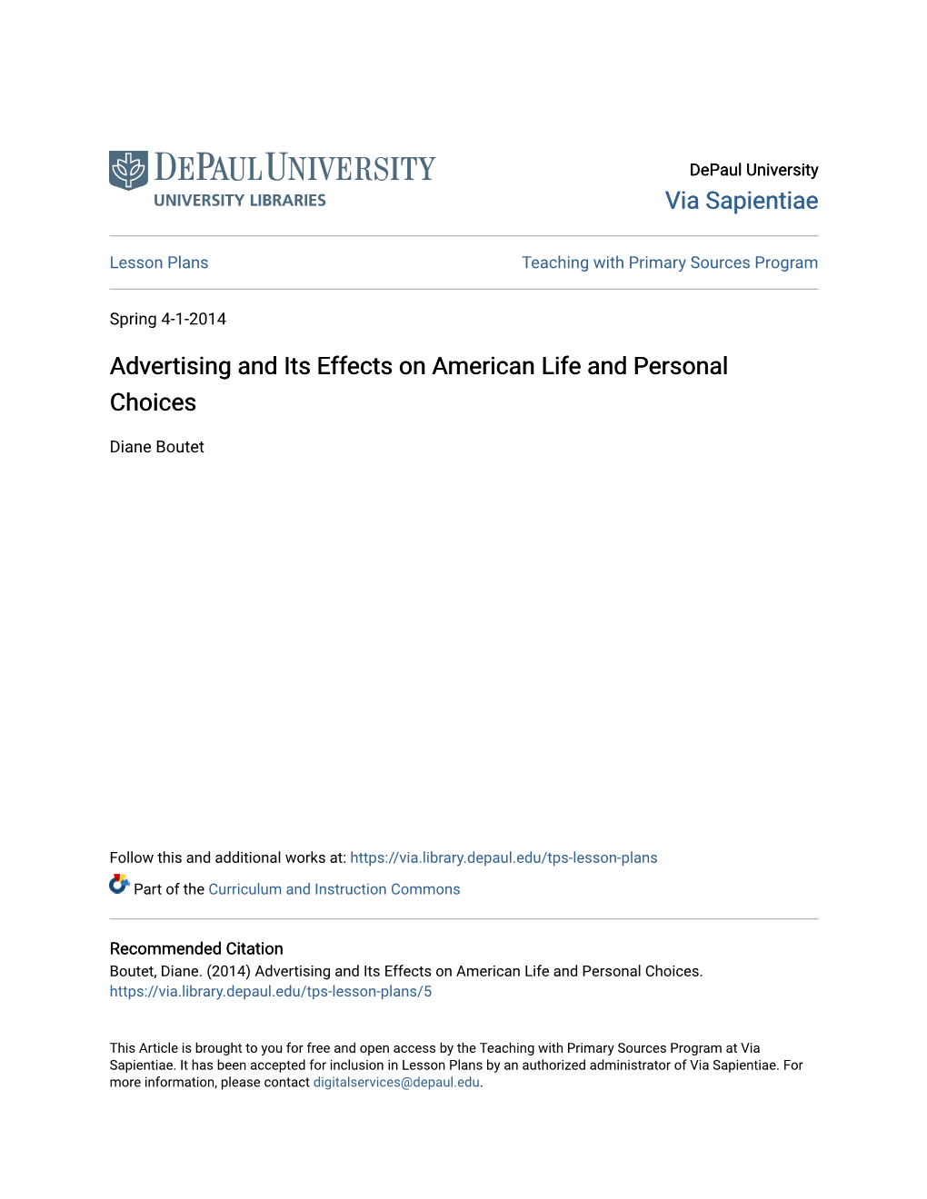 Advertising and Its Effects on American Life and Personal Choices