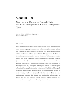 Chapter 6 Studying and Comparing Second-Order Elections