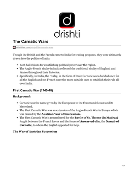 The Carnatic Wars