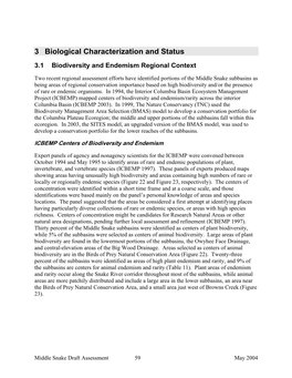 3 Biological Characterization and Status