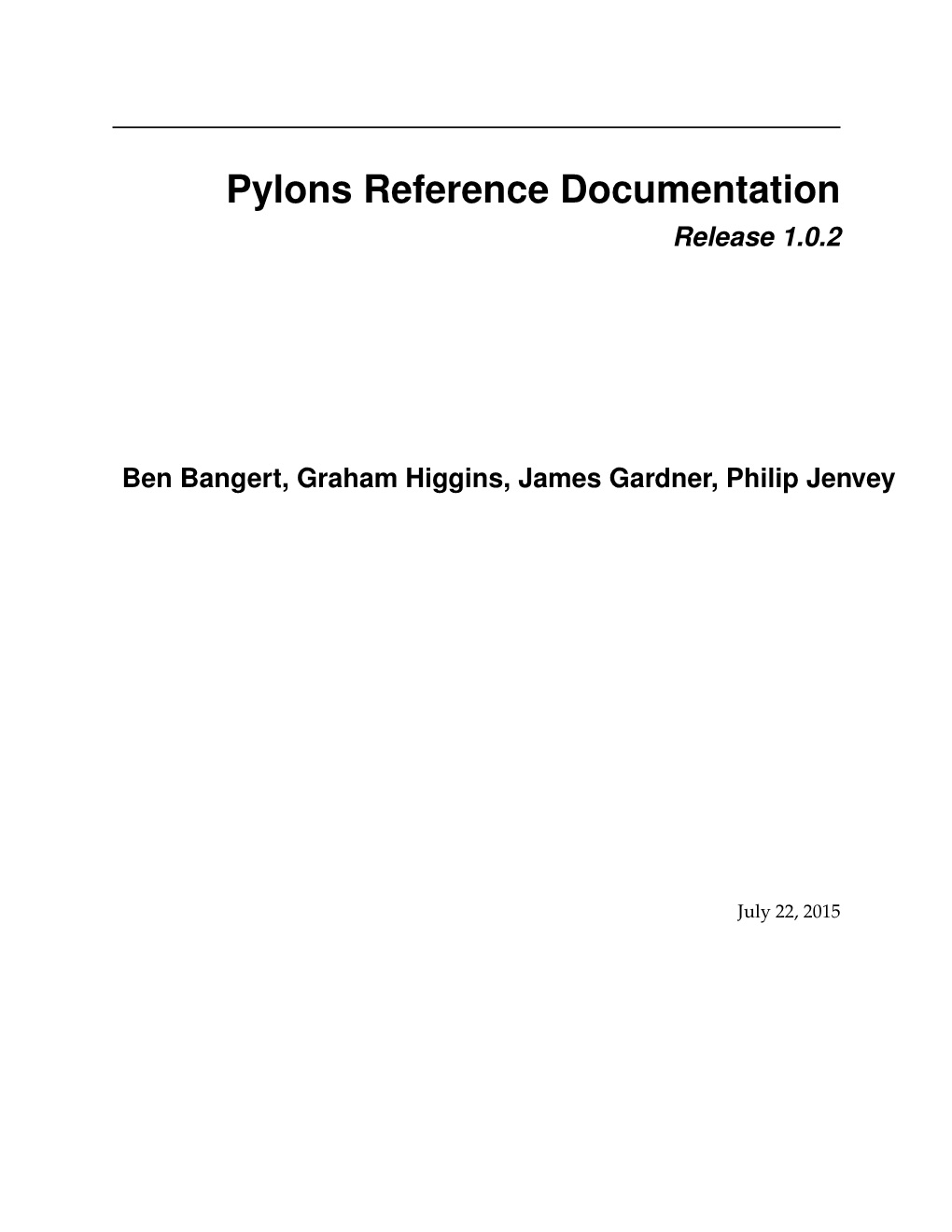 Pylons Reference Documentation Release 1.0.2