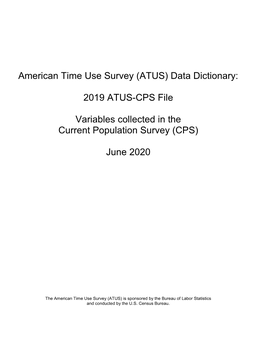 ATUS-CPS 2019 Data Dictionary