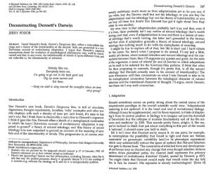 Deconstructing Dennett's Darwin 247 Mind & L..Rmguage, ISSN: 0268·1064 Vol